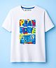 Kookie Kids Single Jersey Knit Half Sleeves T-Shirt With Text Print - White
