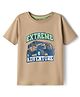 Kookie Kids Single Jersey Knit Half Sleeves T-Shirt With Text Print - Beige
