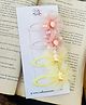 Radhya accessories Set Of 2 Flower Applique Detailed Cartoon Designed Tic Tac Hair Clips - Multi Colour