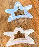 Radhya accessories Set Of 2 Holographic Star Designed Claw Clip - Multi Colour