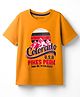 Kookie Kids Single Jersey Knit Half Sleeves T-Shirt With Text Print - Mustard