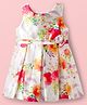 Babyoye Woven Sleeveless Party Dress with Floral Print & Applique - Multicolor
