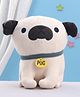 Furry Pals Dog Plush Soft Toy White & Black - Height  27.5 cm