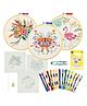 Asian Hobby Crafts Cross Stitch Embroidery Kit for Beginners and Adults | Hand Embroidery Craft Kit With Printed Fabric, Hoop, Threads, Needles & Tools  DIY Stitching & Needlework Craft Kit for Girls