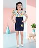 Lei-Chie Linen Woven Half Puffed Sleeves Floral Printed Dress - Orange