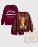 Nap Chief Cotton Blend Knit Pack of 2 Full Sleeves Warner Bros Featuring Harry Potter Quidditch & Urban Mood Text Printed Sweatshirts & Shorts Set - Multi Colour