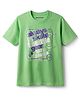 Kookie Kids Single Jersey Knit Half Sleeves T-Shirt With Skateboarding Print - Green
