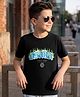 Kookie Kids Single Jersey Knt Half Sleeves T-Shirt With Text Print - Black