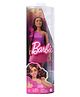 Barbie Fashionistas Doll Curvy Body Type with Brown Hair Pink Sparkly Dress & Accessories - Height 32.5 cm