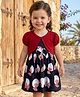 Babyhug Cotton Woven Frock & Half Sleeves Shrug With Bow Print - Multicolor