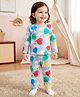 Babyoye 100% Cotton Knit Full Sleeves Co-ords T-Shirt & Pajama Night Suit with Heart Print - Light Blue