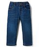 Simply Premium Denim Full Length Washed Jeans - Navy Blue