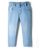 Simply Premium Denim Full Length Washed Jeans - Light Blue