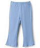 Babyhug Cotton Knit Full Length Solid Color Flared Legging - Blue