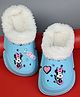 Yellow Bee Disney Featuring Minnie Mouse Applique Detailed Perforated Plush Line Detailed Clogs - Blue
