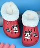 Yellow Bee Disney Featuring Mickey Mouse Applique Detailed Perforated Plush Line Detailed Clogs - Red