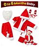Fiddlerz Christmas Santa Claus Costume With Jacket Pant Cap Pouch Christmas Party Goggle Frame & Beard - Red
