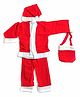 Fiddlerz Santa Claus  Christmas Costume Dress with Jacket Pant Cap Pouch Santa Dress-Red