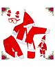 Fiddlerz Christmas Santa Costume Outfit With jacket Pant Santa Cap Gift Pouch And Goggle Frame - Red