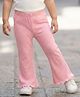 Babyhug Cotton Knit Full Length Solid Color Flared Legging - Light Pink