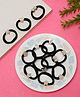Stol'n Set of 12 Stone Embellished Metal Applique Detailed Rubber Bands - Black