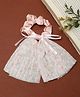 Stol'n Floral Designed Bow Applique Detailed Scrunchie - Peach