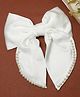 Stol'n Bow Applique Detailed Pearls Embellished Hair Clip - White