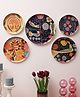 Amaya Decors Bird Metal & Meena Wall Plates Set of 5