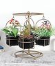 Amaya Decors Detachable Revolving Merry Go Round Gold & Black Planter Stand