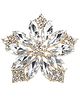 SYGA Women Luxury Floral Brooch Pin for Women and Girls | Elegant Alloy Crystal Stone Saree & Blazer Accessory(Silver)-23 g