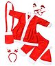 Fiddlerz Santa Costume  With Frockcoat Waist Pant Santa Cap Gift Pouch & Christmas Party Goggle Frame & Hairband - Red