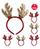 Fiddlerz Christmas  Headband Antlers Ear Hair Hoop For Kids Pack of 3 - Red