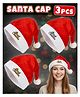 Zest 4 Toyz Christmas Santa Claus Caps Pack of 3 -Red