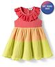 Bonfino 100% Cotton Double Gauze Woven Sleeveless Color Blocked Dress - Multicolor