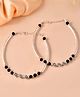 VALLEY OF JEWELLERY - Set of 2 Silver Plated Black Artificial Beads Studded Anklet Silver - 66 g