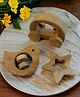 neemtoys Pack of 3 Neem Wooden Wheel Toy, Rattle & Teether