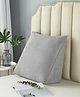 SYGA Triangle Back Support Cushion Pillow with Side Pockets, Removable Washable Cover, Reading & Bed Rest Pillow - Silver
