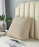 SYGA Triangle Back Support Cushion Pillow with Side Pockets, Removable Washable Cover, Reading & Bed Rest Pillow(Light Beige)