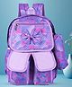 Baby Girl Floral Printed Bag girls | Korean School Bags For Girls | Waterproof School Bag Waterproof Multipurpose Bag & Pencil pouch (BG 2128 purple) - Height 16.5 Inches