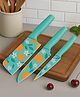 JD FRESH 3 PC Stainless Steel Kitchen Knife Set For Chopping Vegetables & Fruits (Sky Blue)