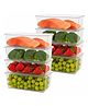 JD Fresh 8 PC 1500 ml Fridge Storage Container With Removable Drain Plate (Transparent)