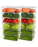 JD Fresh 12 PC 1500 ml Fridge Storage Container With Removable Drain Plate (Transparent)