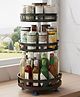 JD Fresh 3-Tier Rotating Spice Rack Organiser For Kitchen (Black)
