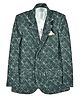 CAVIO Cotton Blend Woven Full Sleeves Geometric Printed Blazer With Tee - Green