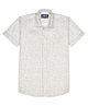 Charchit Cotton Woven Half Sleeves Abstract Embroidered Shirt - Grey