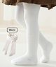 Ziory Wool Knit Solid Stockings - White