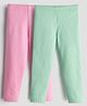 URBANRAC Organic Cotton Knit Pack Of 2 Solid Leggings -  Pink & Mint Green
