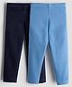 URBANRAC Organic Cotton Knit Pack Of 2 Solid Leggings - Navy Blue & Blue