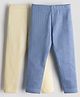 URBANRAC Organic Cotton Knit Pack Of 2 Solid Leggings - Ivory & Grey Blue