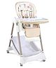 Babyhug Elevato High Chair with 7 Level Height Adjustment & Removable Cushion Seat - Cream| 3 Reclining Seat| Compact Fold| Lockable Wheels|Removable Double Food Tray|Adjustable Footrest| Storage Basket